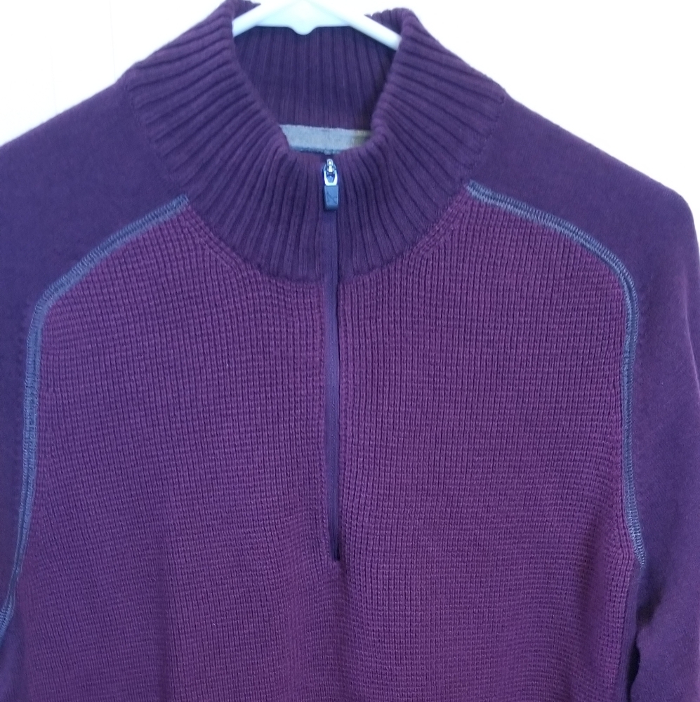 Eddie Bauer sz M cotton 1/4 zip pullover sweater